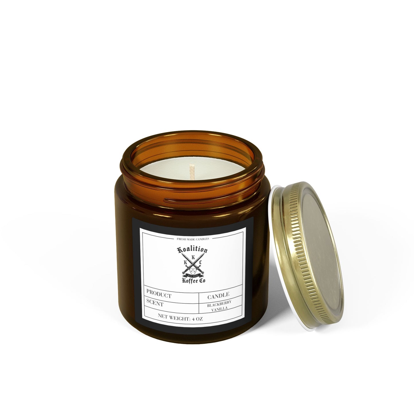 Blackberry Vanilla Scented Candle — 4oz Amber Jar