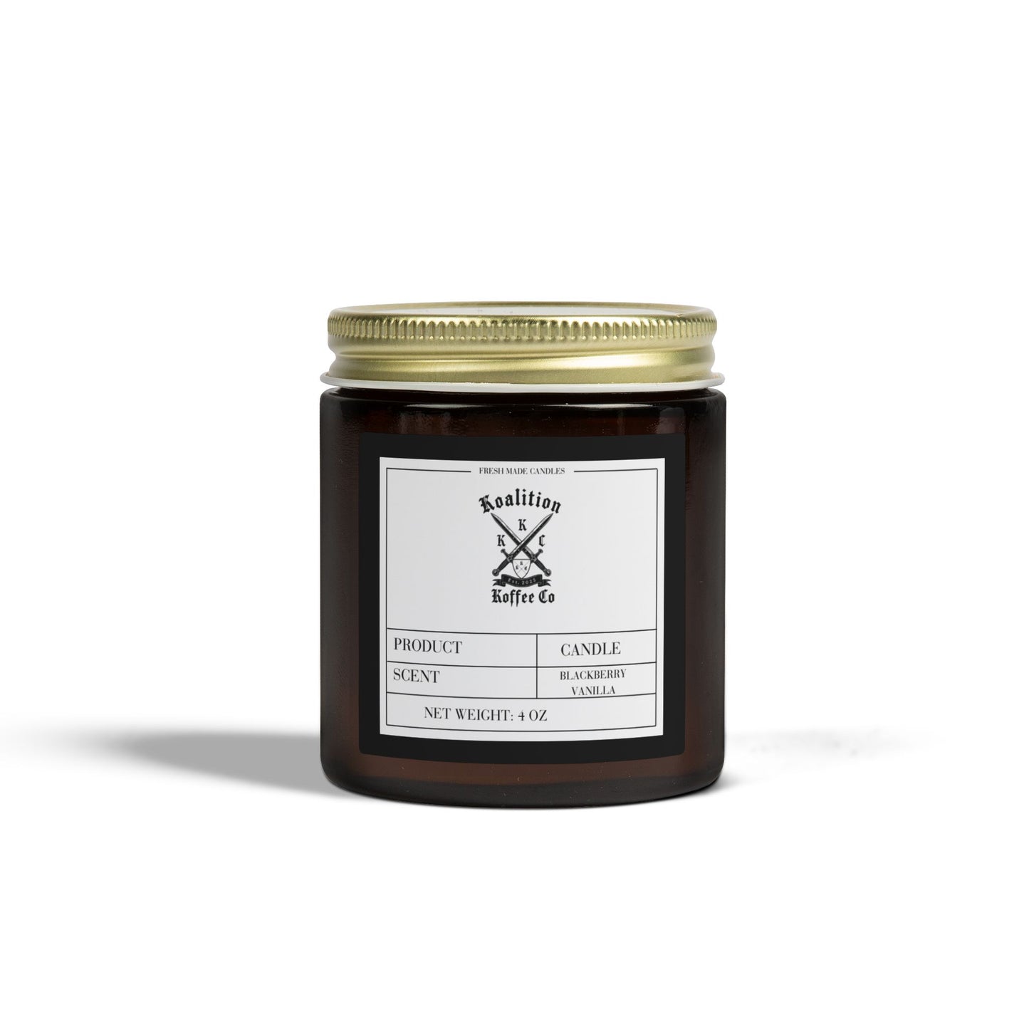 Blackberry Vanilla Scented Candle — 4oz Amber Jar
