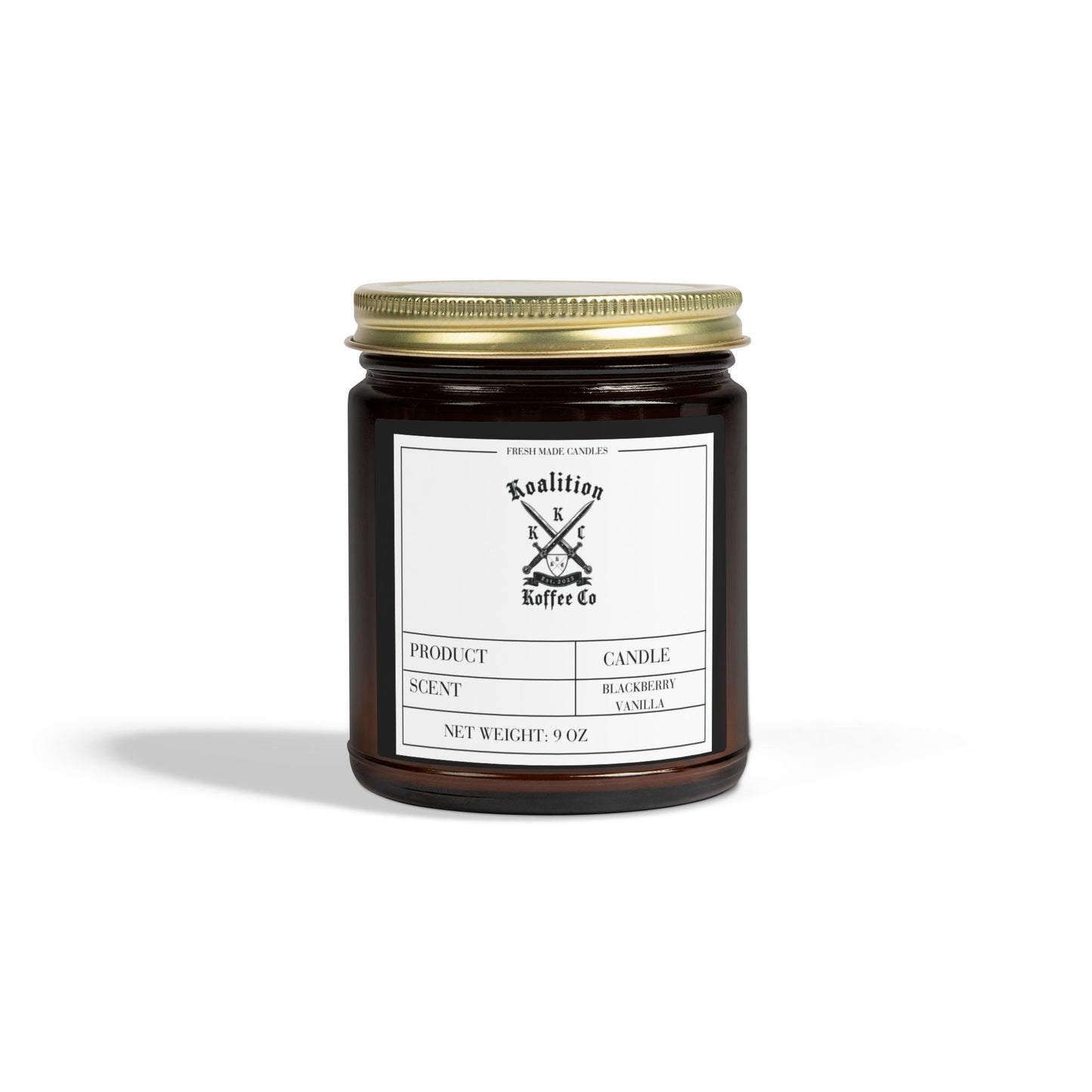 BlackBerry Vanilla Scented Candle —9oz Amber Jar