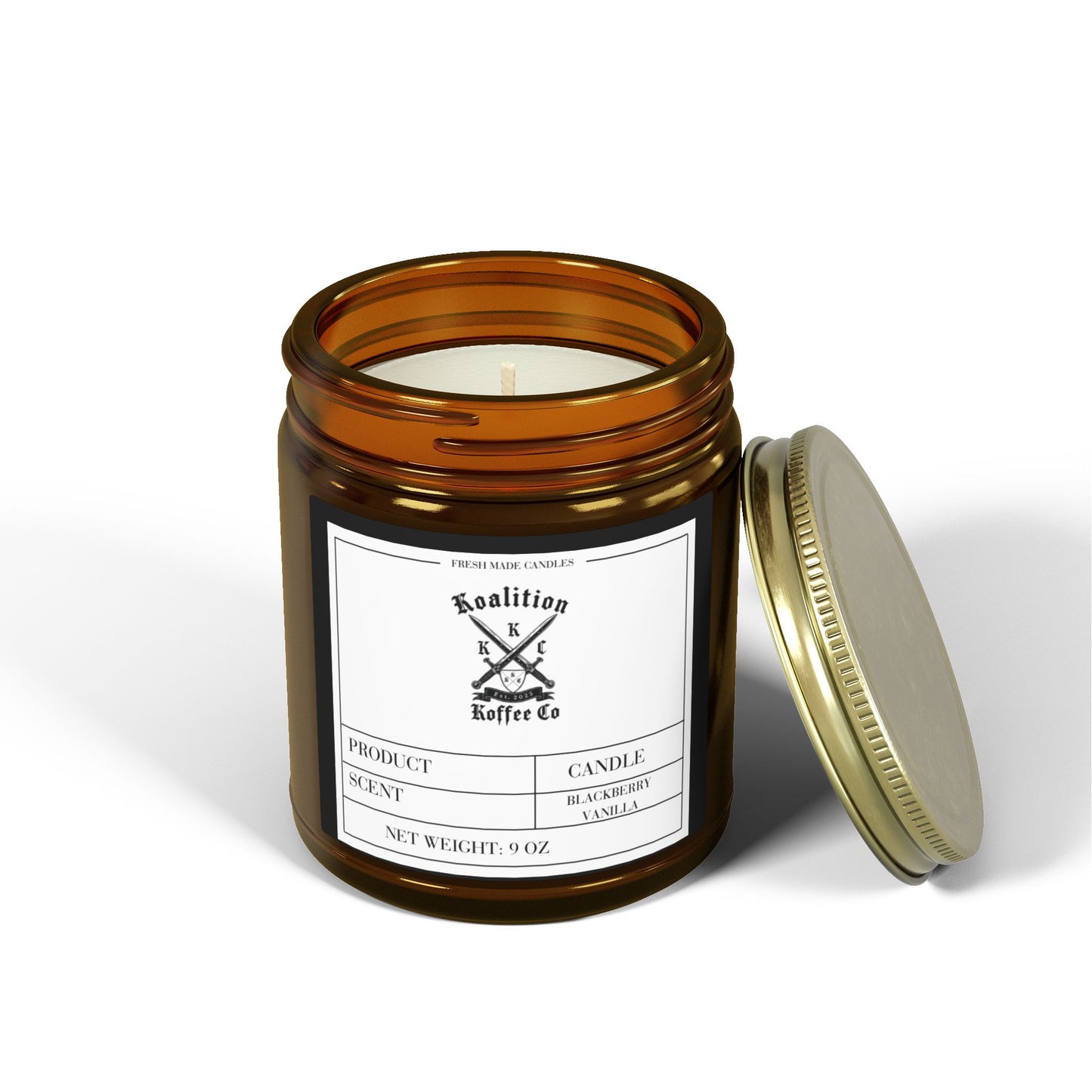 BlackBerry Vanilla Scented Candle —9oz Amber Jar