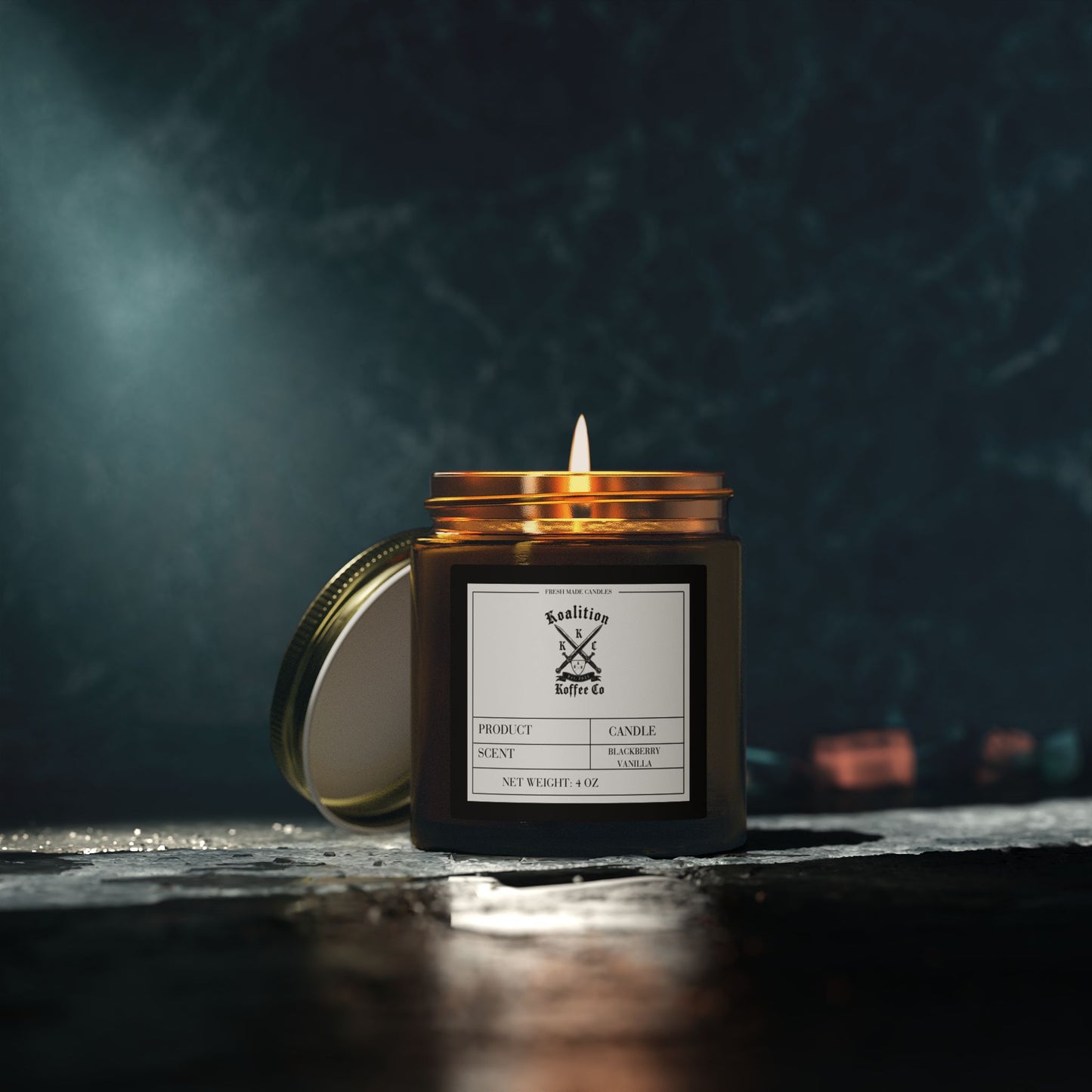Blackberry Vanilla Scented Candle — 4oz Amber Jar